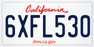 CA license plate 6XFL530