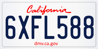 CA license plate 6XFL588