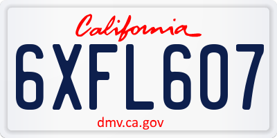 CA license plate 6XFL607