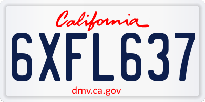 CA license plate 6XFL637
