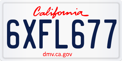 CA license plate 6XFL677