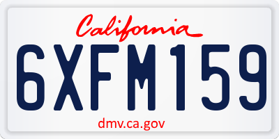CA license plate 6XFM159