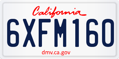 CA license plate 6XFM160