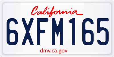 CA license plate 6XFM165