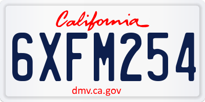 CA license plate 6XFM254