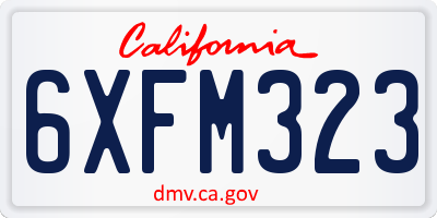 CA license plate 6XFM323