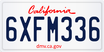 CA license plate 6XFM336