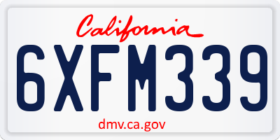 CA license plate 6XFM339