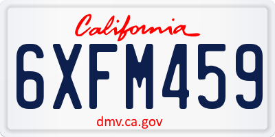 CA license plate 6XFM459