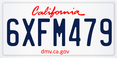 CA license plate 6XFM479