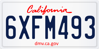 CA license plate 6XFM493