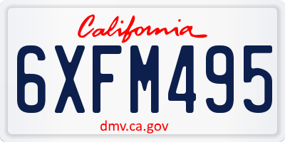 CA license plate 6XFM495