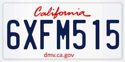 CA license plate 6XFM515
