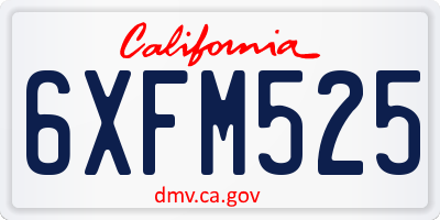CA license plate 6XFM525
