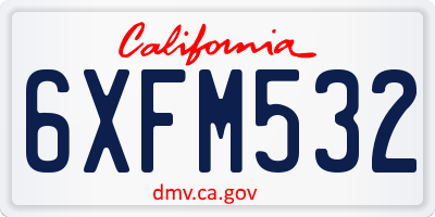 CA license plate 6XFM532