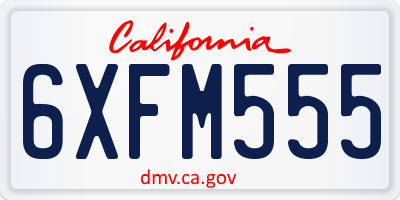 CA license plate 6XFM555
