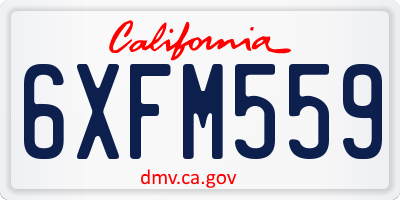 CA license plate 6XFM559