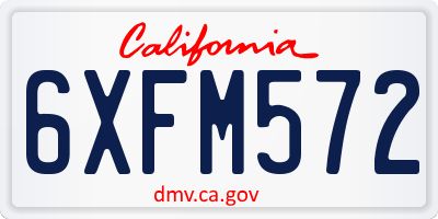 CA license plate 6XFM572
