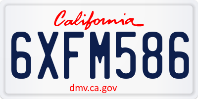 CA license plate 6XFM586