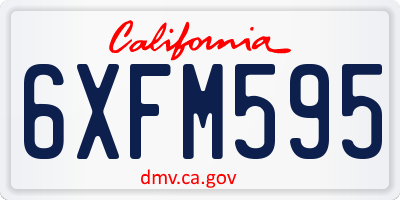 CA license plate 6XFM595