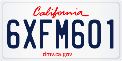 CA license plate 6XFM601