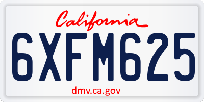 CA license plate 6XFM625