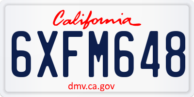 CA license plate 6XFM648