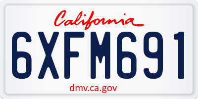 CA license plate 6XFM691