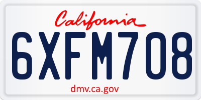 CA license plate 6XFM708