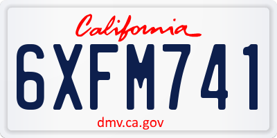 CA license plate 6XFM741