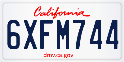 CA license plate 6XFM744