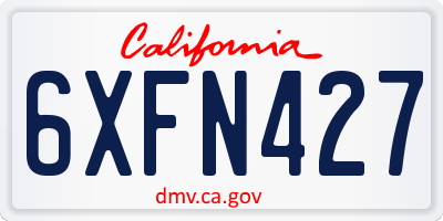 CA license plate 6XFN427