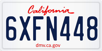 CA license plate 6XFN448