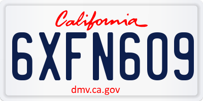 CA license plate 6XFN609
