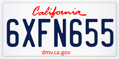 CA license plate 6XFN655