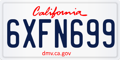 CA license plate 6XFN699