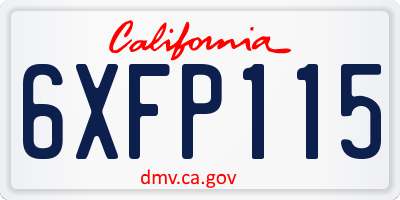 CA license plate 6XFP115