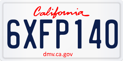 CA license plate 6XFP140