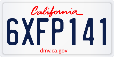 CA license plate 6XFP141
