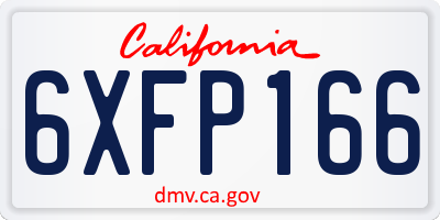CA license plate 6XFP166