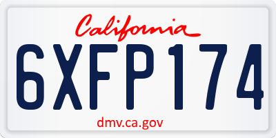 CA license plate 6XFP174