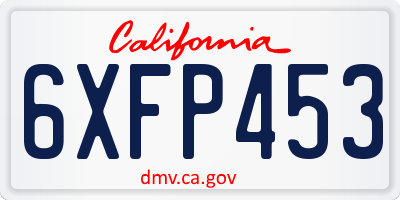 CA license plate 6XFP453