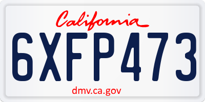 CA license plate 6XFP473