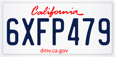 CA license plate 6XFP479