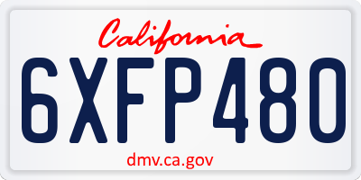 CA license plate 6XFP480
