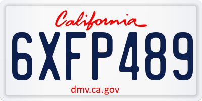 CA license plate 6XFP489