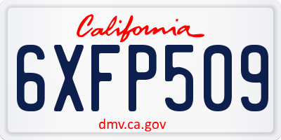 CA license plate 6XFP509