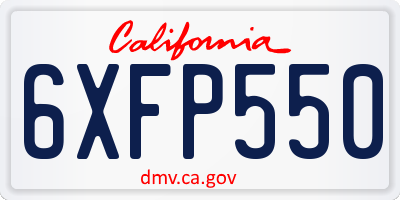 CA license plate 6XFP550