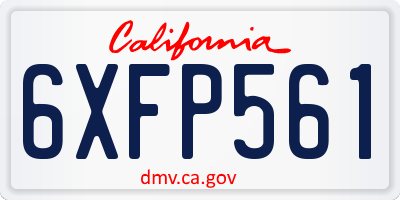 CA license plate 6XFP561