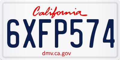 CA license plate 6XFP574